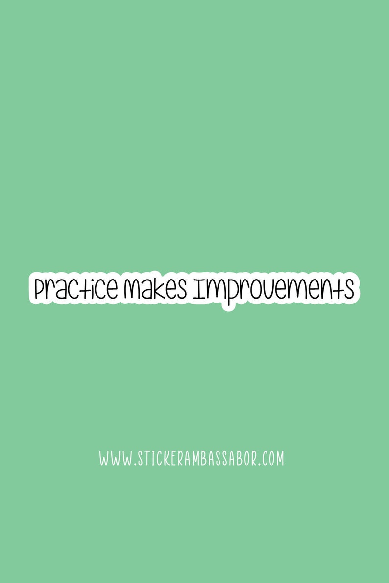 Practice Makes Improvement Sticker Waterproof Vinyl for Water Bottle ...