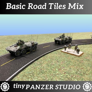 Flerfärgade asfalterade vägar för bordsspel i skala 1/100, 15 mm