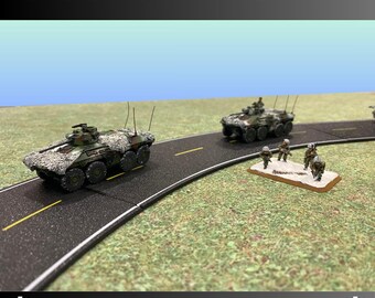 multicolor paved roads for tabletop gaming 1/100 15mm scale