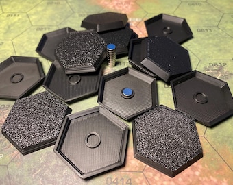 10x Hex Bases for miniature wargaming magnet-ready 30mm