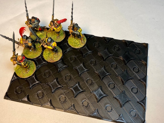 LITKO 3-Figure Horde Tray For 25mm Circle Bases - Movement Tray Compatible With Warhammer, Age Of Sigmar, Bolt Action