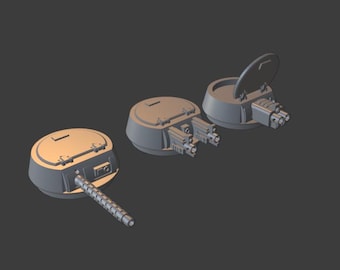 Grimdark mini turrets for sci-fi vehicles and tanks
