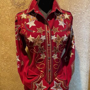 Cowboy Men Red Shirt With Fringes Christmas Outfit Country Western ...