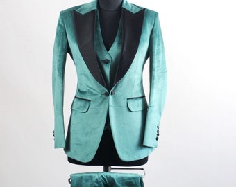 Green Velvet Vest - Etsy