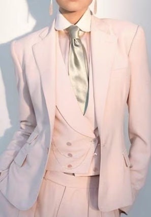 Ladies pink tuxedo suit sale