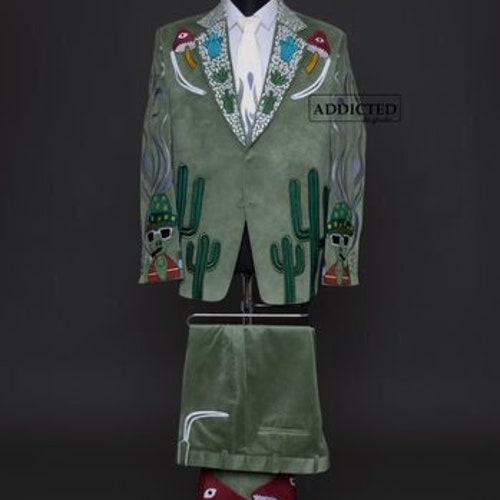 Men Two Piece Western Designer Suit Custom Made Embroidered Etsy