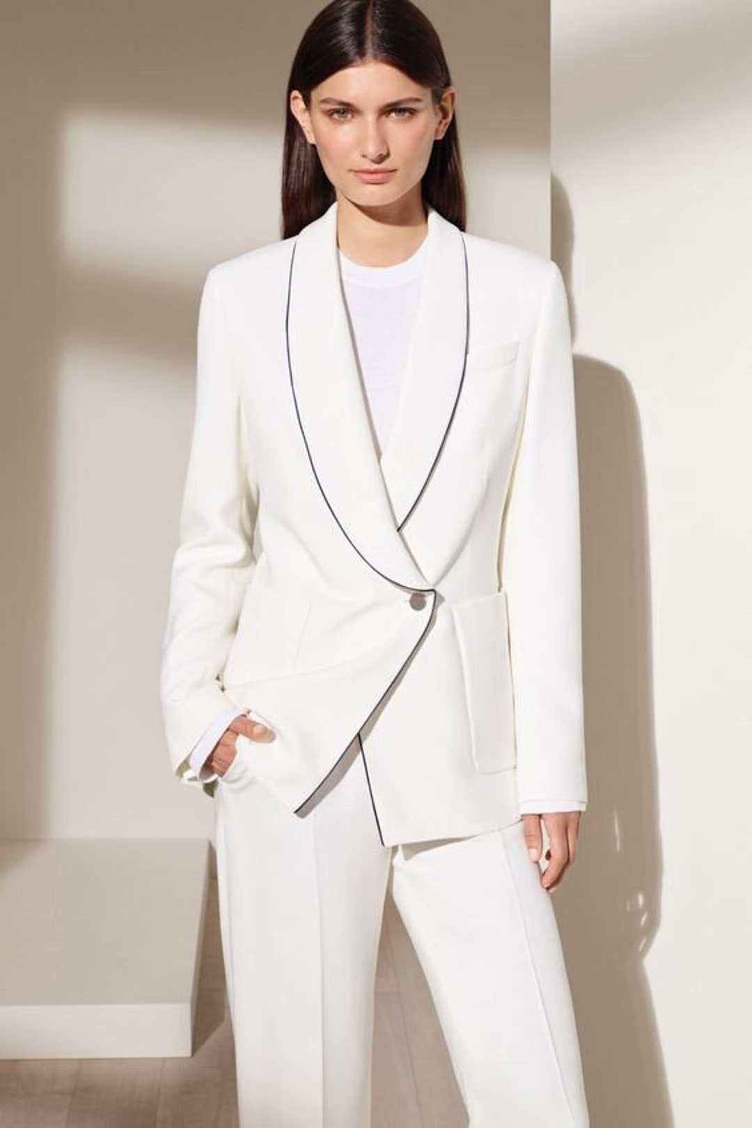 Women off White Designer Formal Suit Two Piece Premium Cotton - Etsy