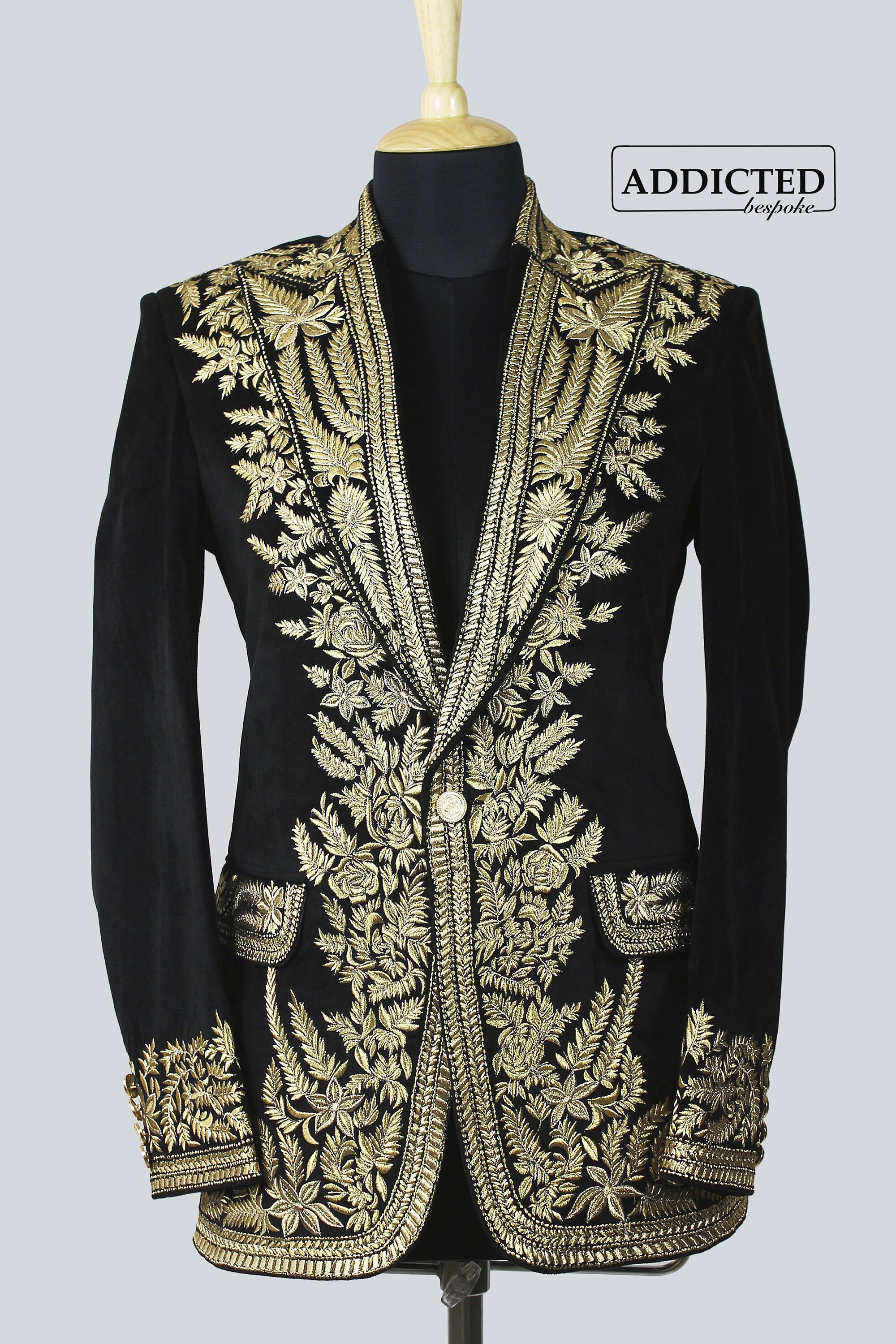Mens embroidered suit jackets sale