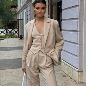 beige suit