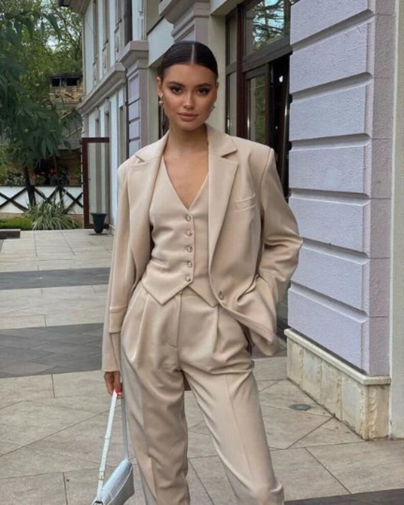 beige suit