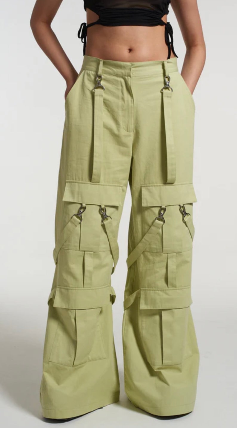 Women Green Cargo Pants Custom Made Premium Cotton Casual Etsy