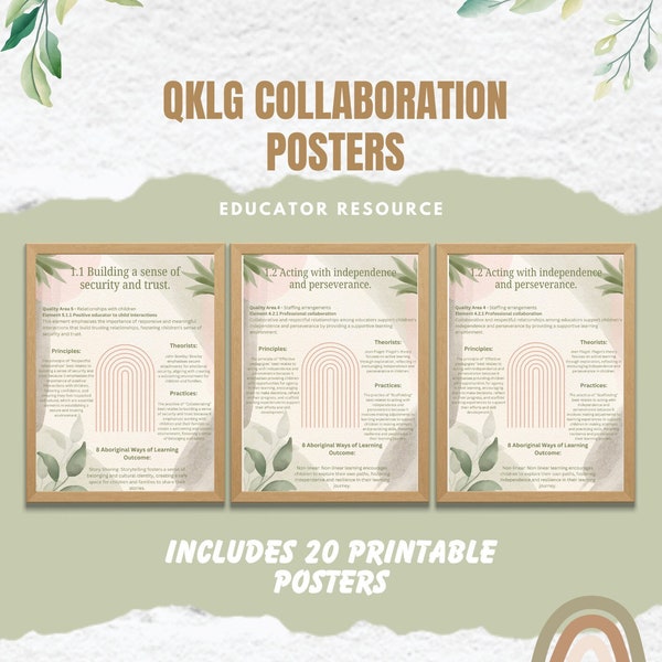 QKLG Collaboration Posters 8  - Linking the NQS, Principles, Practices, Theorists and the 8 Aboriginal Ways of Learning