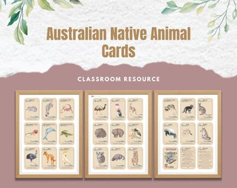 Australian Native Animal Flash cards and Memory game