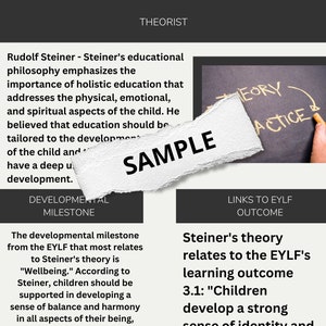 Theorists & how they link to the EYLF and Develomental milestones Early Childhood Teacher Resources Printable image 9