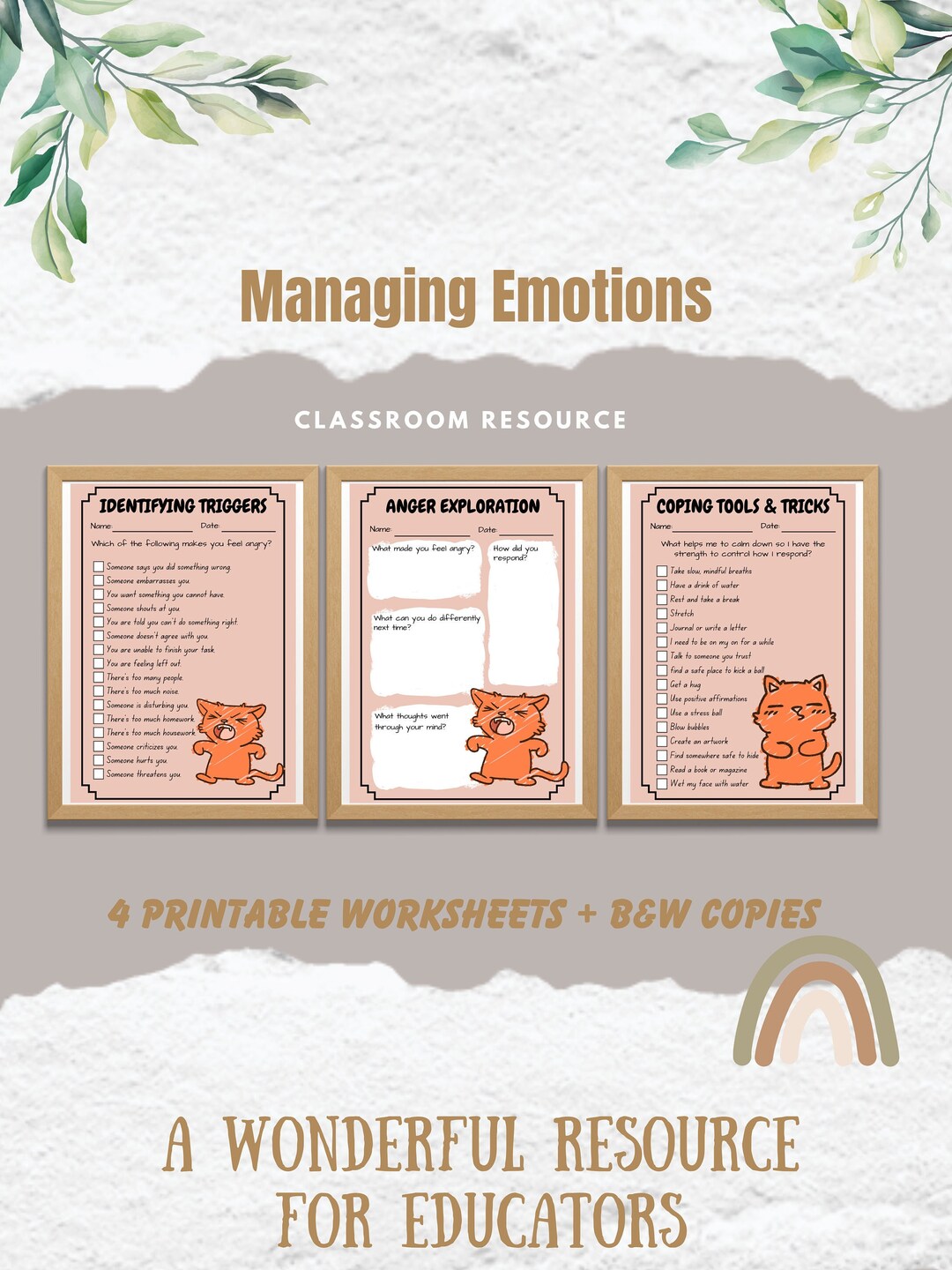 Managing Emotions - Anger - Children's Reflection Worksheet Templates ...