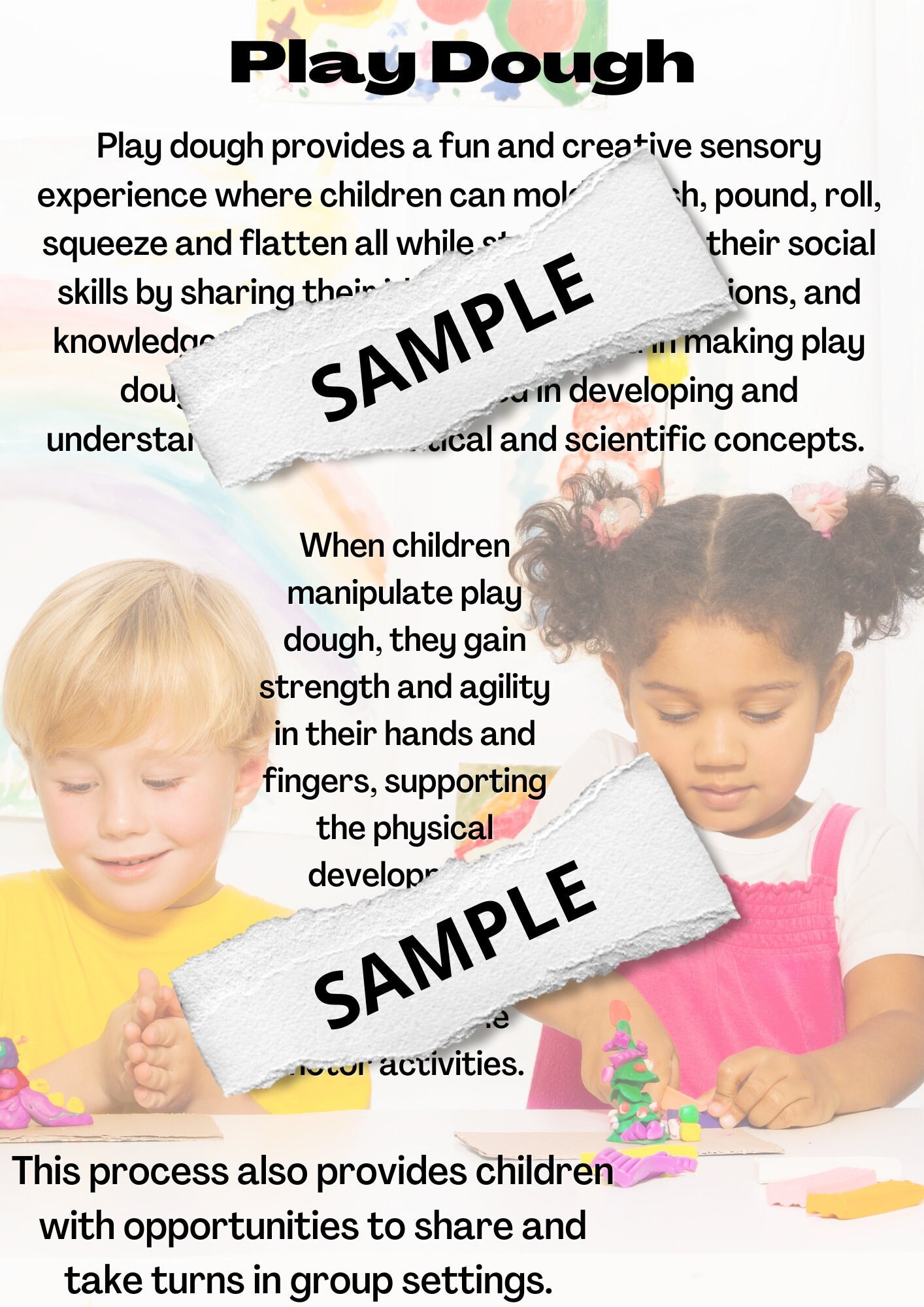 Play Dough Learning for Children Printable Poster, Teacher Resources, Homeschool