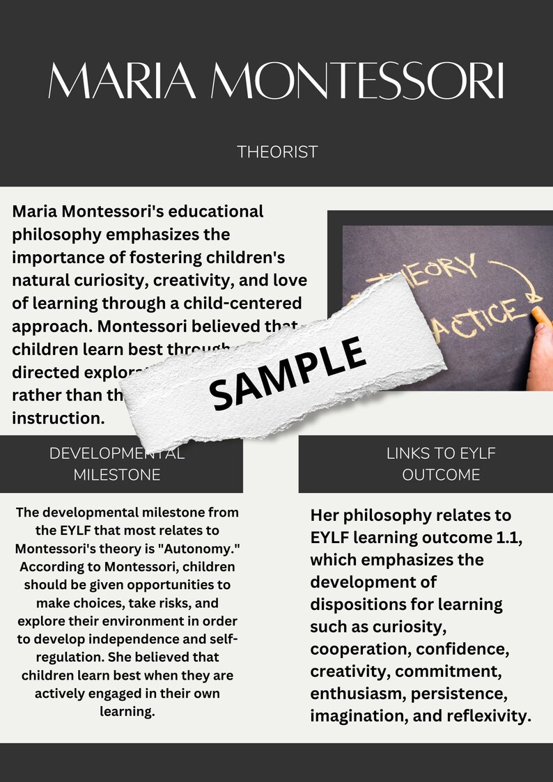 Theorists & how they link to the EYLF and Develomental milestones Early Childhood Teacher Resources Printable image 6