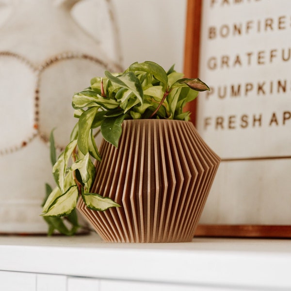 Geometric Planter. Modern Planter. Mini Planter. Small Succulent Pot. Crate and Barrel. In Beige Color