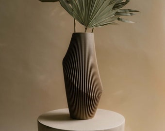 Große Vase, 3d gedruckte Vase, Japanische Vase, Bodenvase groß, moderne Vase, Holzvase