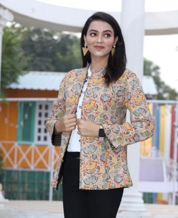 Autumn and winter deals vintage printing suit jacket