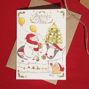 Carte de voeux "Joyeuses fêtes sur la banquise  !"