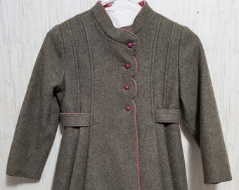 Tailored by Rothschild of Philadelphia - Girls Vintage Pink and Gray Wool Coat