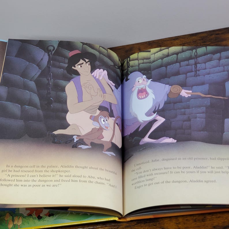 1992 'aladdin' Walt Disney Children's Book Vintage Illustrated ...