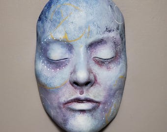 Dreamscape - Air Dry Clay Sculpture - Original Art - Wall Decor - Life size face