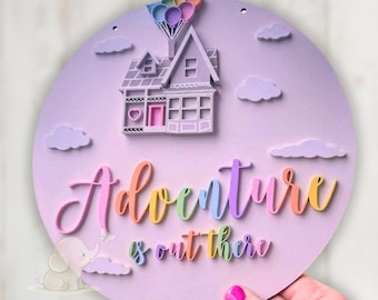 Adventure Is Out There | Up Inspired Nursery Wall Plaque
