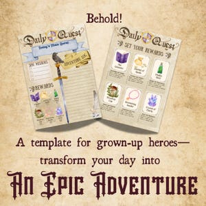 Fantasy Quest-Themed Daily Planner - Gamified To-Do List for Adults - Digital Download