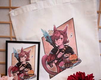 Final Fantasy XIV Graha Tia Tasche und A5 Postkarten