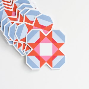Sweet Blossoms Quilt Block Vinyl Sticker