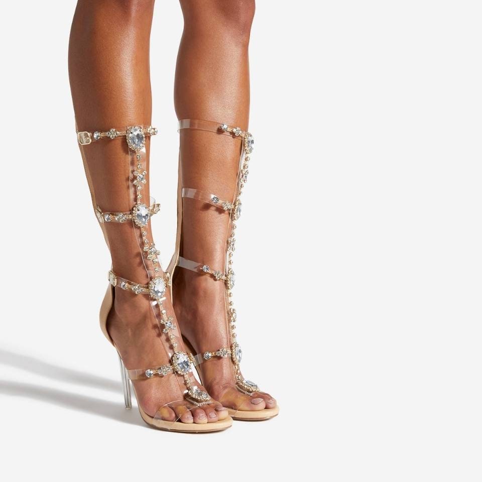 Sexy Strappy mid calf knee high Stilettos heels Gladiator Sandals Size US  5.5-11 | eBay