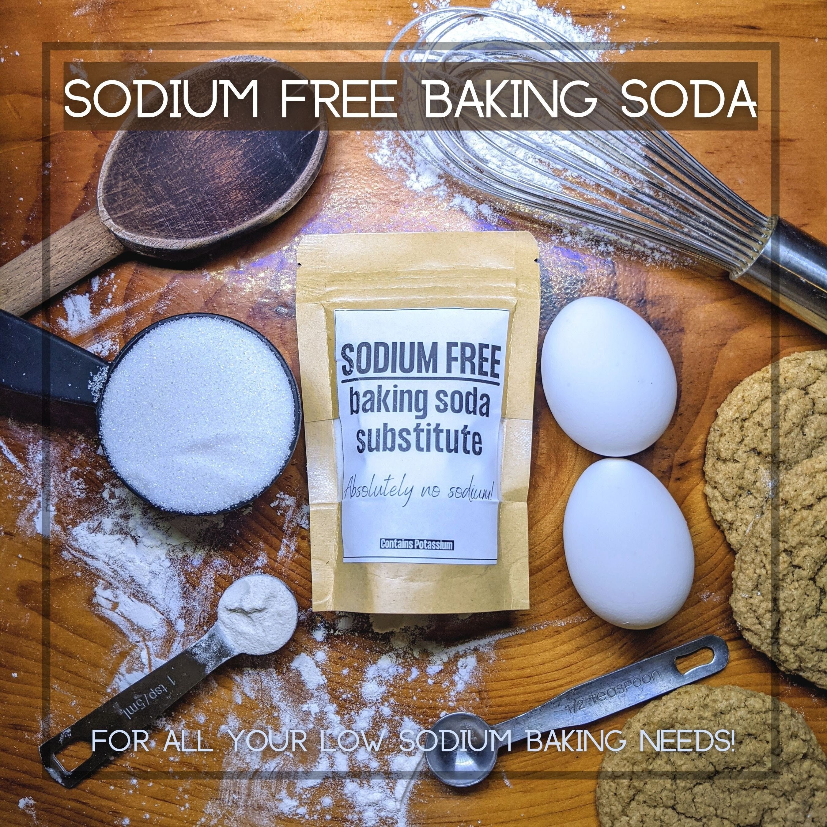 Sodium free baking soda substitute. 100% salt free! Potassium bicarbonate  alternative to regular baking soda for all your low sodium baking