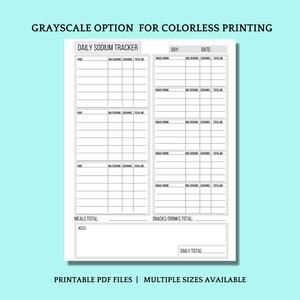 Low Sodium Food Journal Printable PDF, A4 A5 Printable Daily Salt Tracker Food Log, Sodium ...