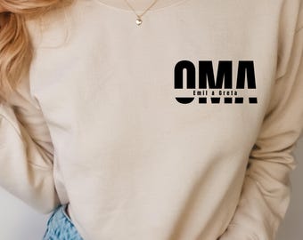 Personalisiertes Oma Sweatshirt, Oma Pullover personalisierbar. Oma Sweater Geschenk, Geschenk für Oma, Neuomas Name Pullover, Enkel Oma