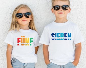 Personalized birthday shirt for girls and boys with name and number, birthday outfit, T-shirt for birthday child, 3 4 5 6 7 8 9 10