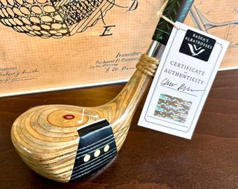 Handcrafted “Crossed Clubs” Miniature Persimmon Driver