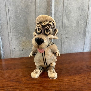 Vintage Baseball Player Dog Piggy Bank