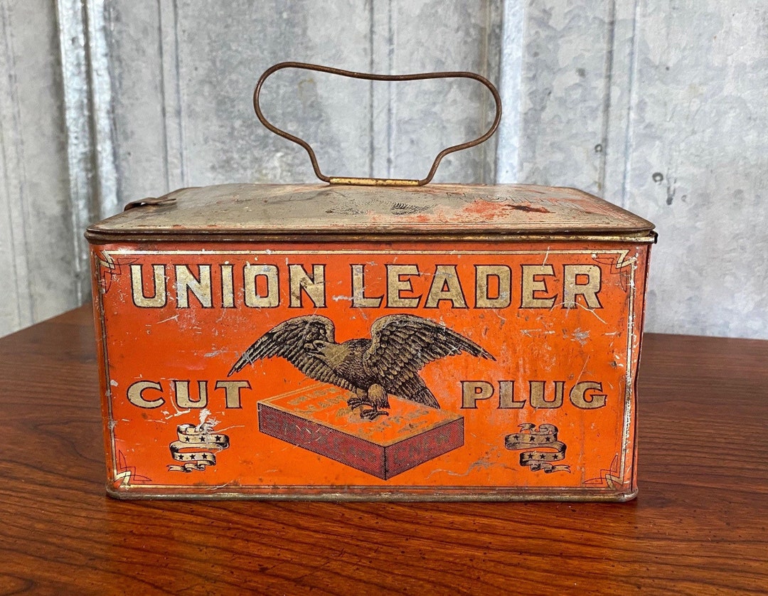 Antique Union Leader Cut Plug Tobacco Tin - Etsy