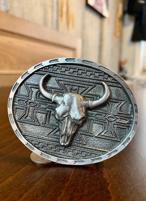 Belt Buckle Scheppend Silver-plated Western Cowboy Style Skull