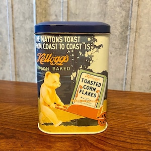 Vintage Kellogg’s Toasted Corn Flakes Metal Tin