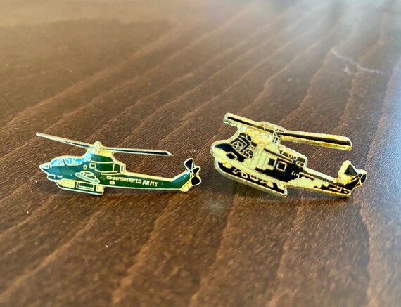 Vintage Vietnam Era Military Helicopter Lapel Pins - image 2