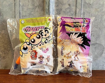 Vintage Burger King Dragonball Z & Power Puff Kids Toys - Set of 2