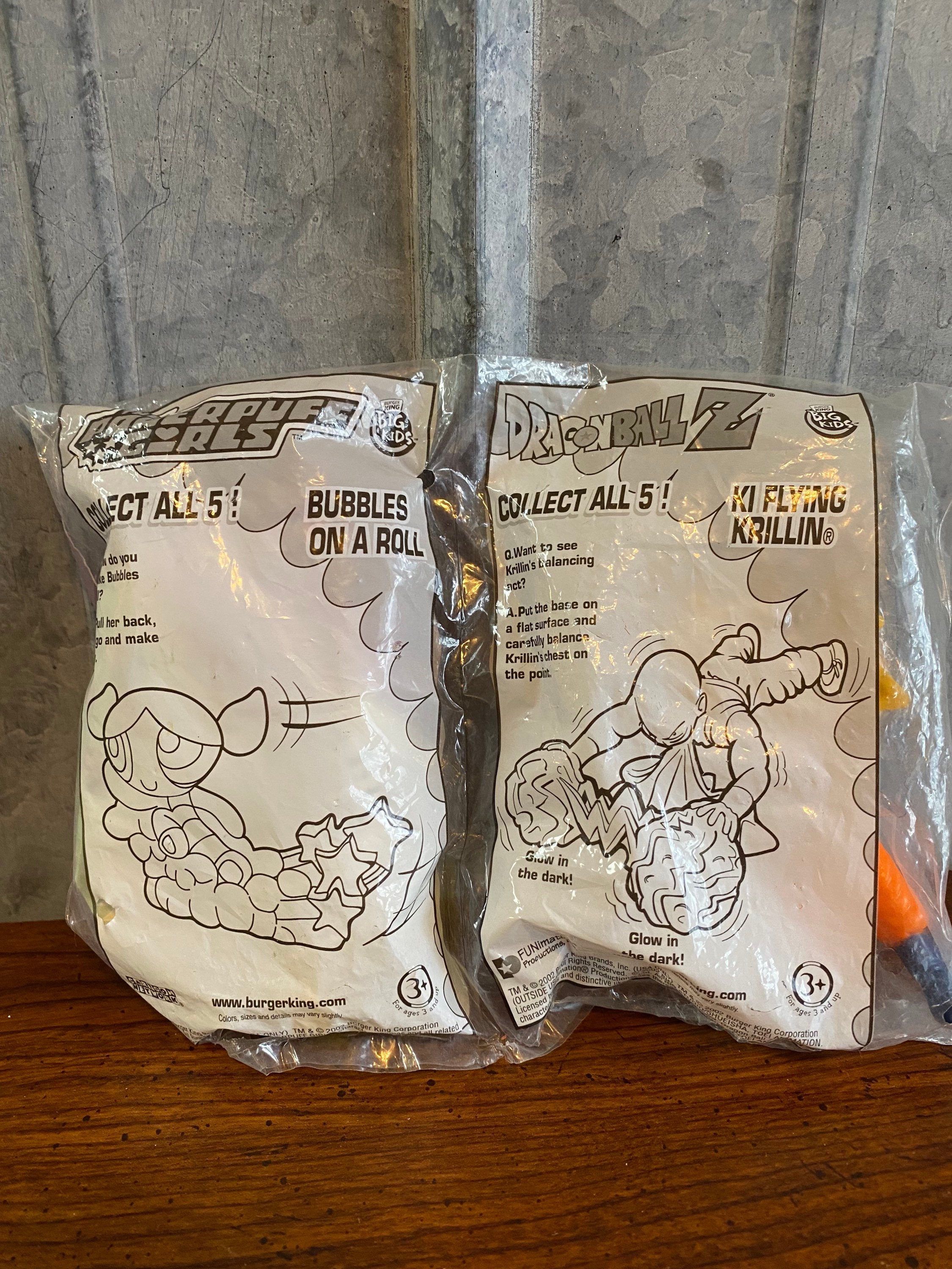 Vintage Burger King Dragonball Z & Power Puff Kids Toys - Set of 2