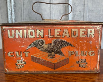 Antique Union Leader Cut Plug Tobacco Tin - Etsy