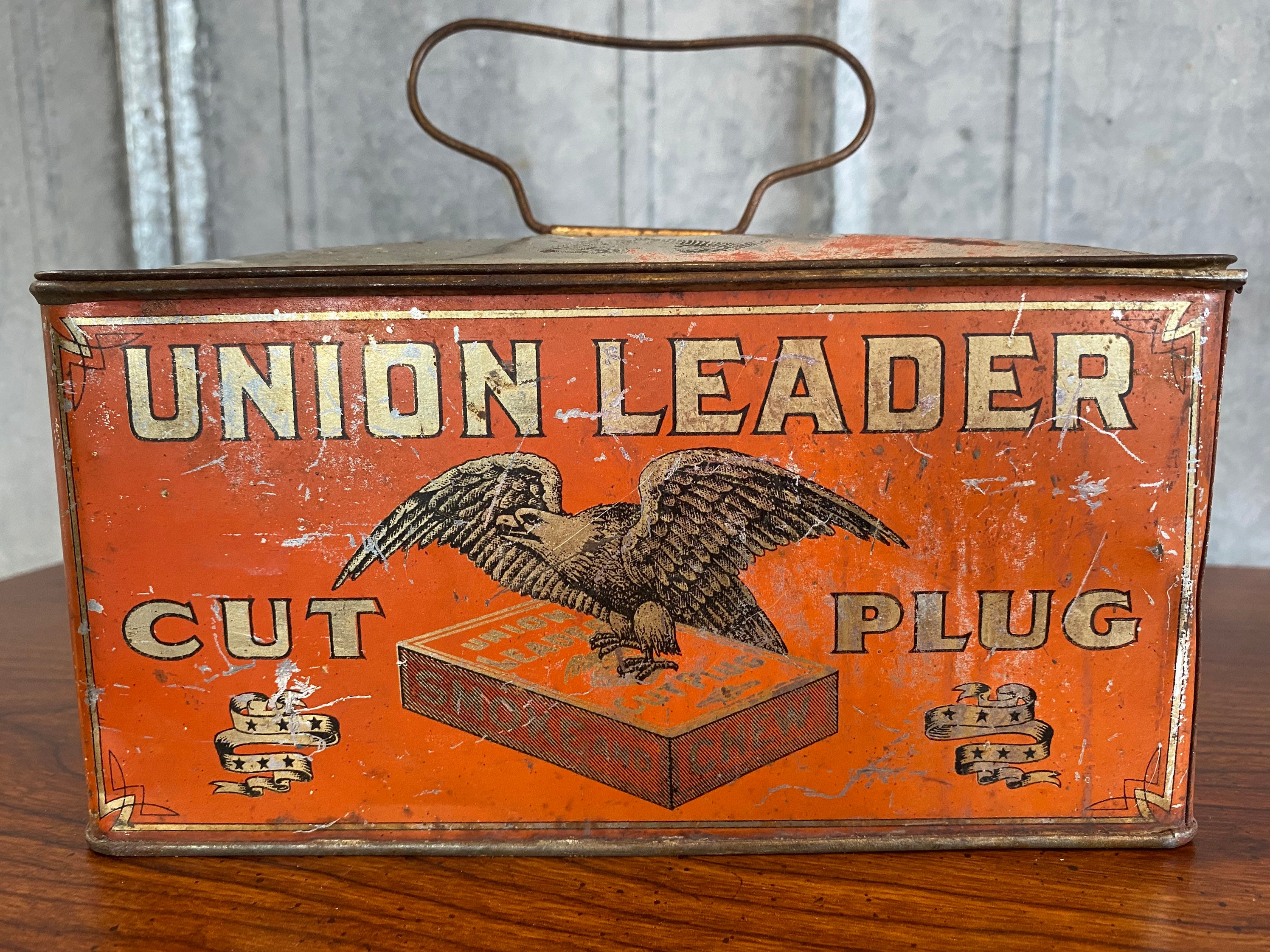 Antique Union Leader Cut Plug Tobacco Tin - Etsy