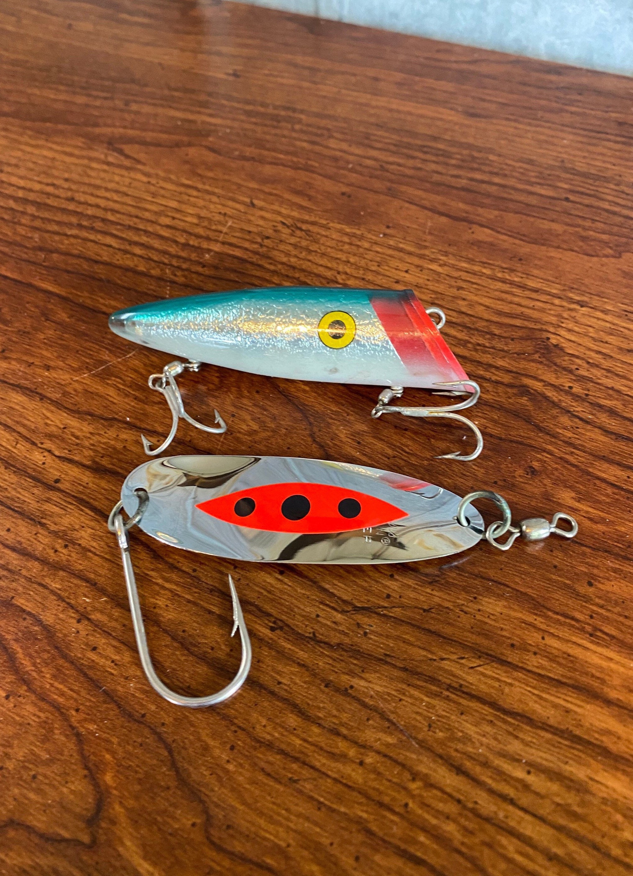 Vintage Lucky Louie Fishing Lure and Metal Spinner 