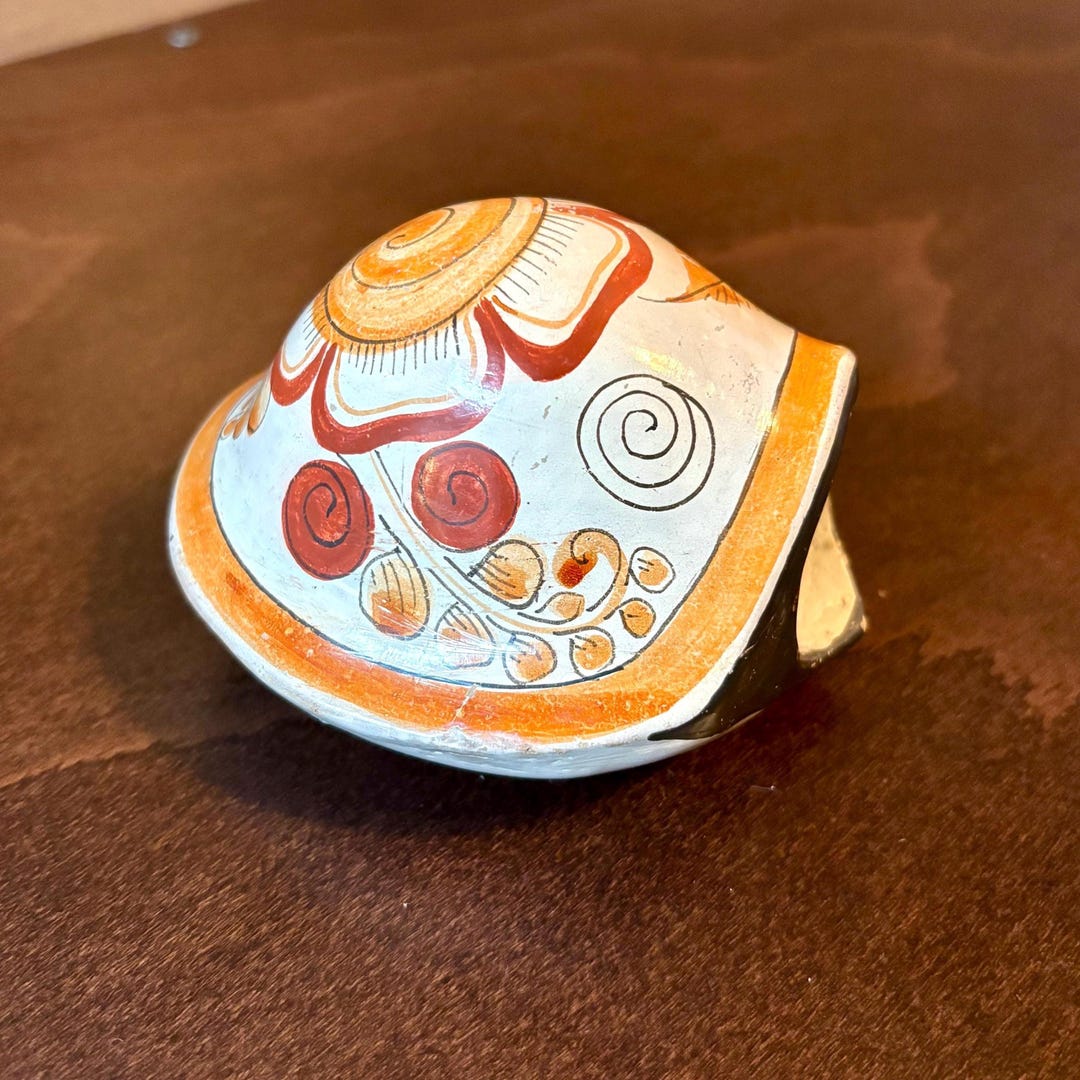 Vintage Hand Painted Turtle Shell Sculpture - Etsy