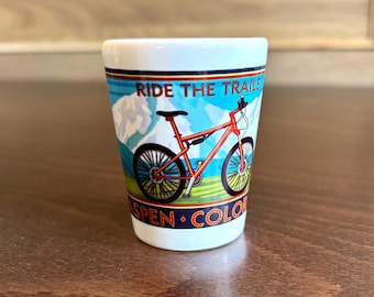 Vintage “Ride Aspen” Colorado Shot Glass